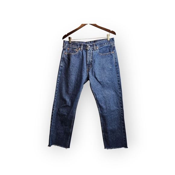 Levi’s 505 Regular Fit Straight Leg Jeans - 33x32 Dark Wash - Picture 2 of 6